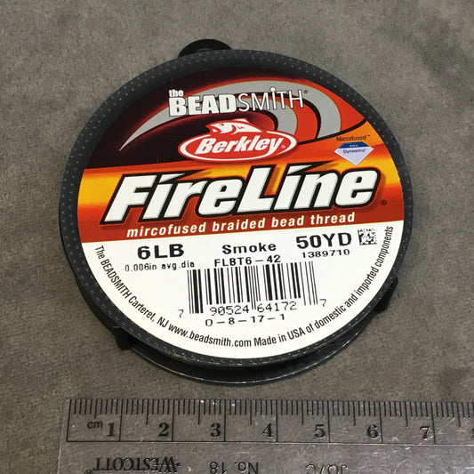 Smoke Gray Fireline Braided Beading Thread - 6lb, 50 Yard