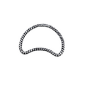 15mm x 25mm Oxidized Silver Finish Open Twisted Wire Crescent/Moon Shaped Plated Copper Components - Sold in Packs of 10- (469-OS)