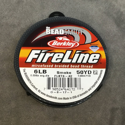 Smoke Gray Fireline Braided Beading Thread - 6lb, 50 Yard