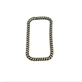 15mm x 25mm Oxidized Gold Finish Open Twisted Wire Rectangle Shaped Plated Copper Components - Sold in Packs of 10- (463-OG)