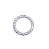 15mm Silver Finish Open Twisted Wire Circle/Hoop Shaped Plated Copper Components - Sold in Pre-Counted Bulk Packs of 10 Pieces - (464-SV)