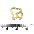 15mm x 16mm Small Gold Brushed Plated Copper Open Double Heart Shaped Undrilled Components - Sold in Packs of 10 (497-GD)
