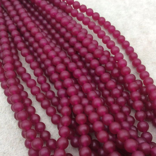 6mm Faceted Dyed Magenta Jade Round Beads with 1mm Holes - Sold by individual strand
