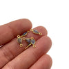 Gemstone Connector for Permanent Jewelry - 14k Gold Vermeil Labradorite Bezel Cut Stone Faceted Teardrop - 4mm x 6mm - BULK LOT Pack of Six