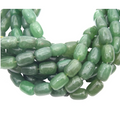 14mm Smooth Natural Green Aventurine Tube Shaped Beads - (Approx. 15.5" ~28 Beads)