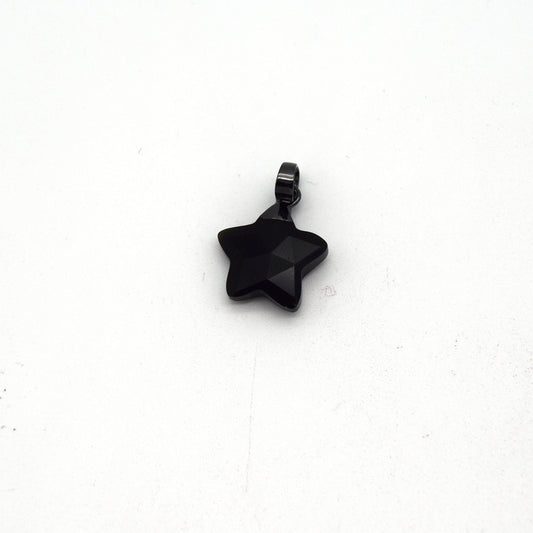 12mm x 12mm Amethyst Faceted Star Shaped Pendant Component with Gunmetal Bail