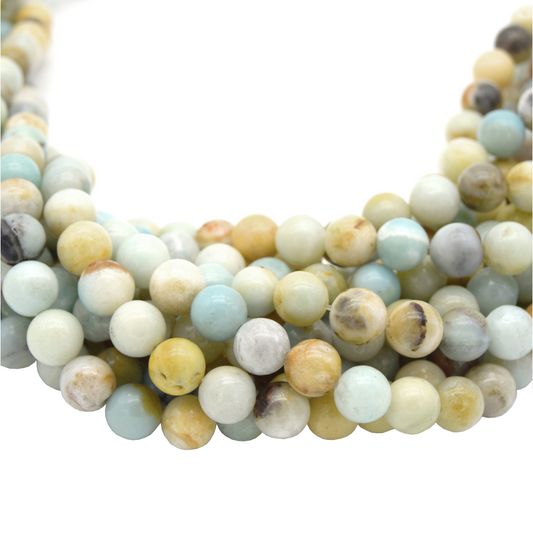 Amazonite Beads - Smooth Round Natural Gemstone Beads - 4mm 6mm 8mm 10mm 12mm Available