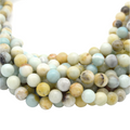 Amazonite Beads - Smooth Round Natural Gemstone Beads - 4mm 6mm 8mm 10mm 12mm Available