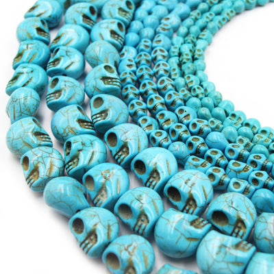 Howlite Skull Beads | Dyed Skull Shaped Beads - Available in 8mm 10mm 18mm