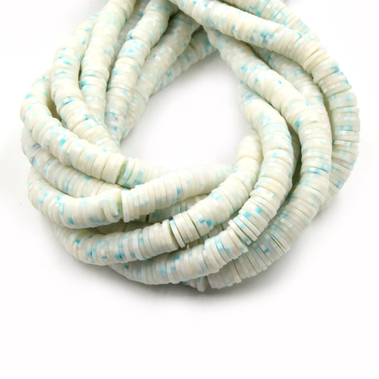 Mottled Confetti Vinyl Heishi Beads: 8mm Disc Beads