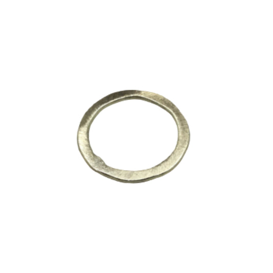 21mm Gold Brushed Finish Open Hammered Circle/Ring/Hoop Shaped Plated Copper Components - Sold in Packs of 10 Pieces - (484-GD)