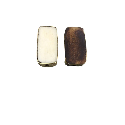 Ox Bone Bezel | Rectangle Shaped Bead