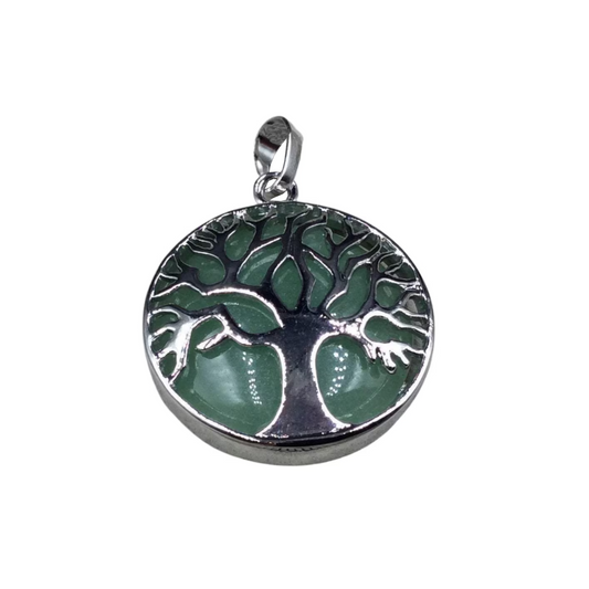 1" Plated Copper Cut Out Tree Gemstone Focal Bezel Pendant - Sold Individually
