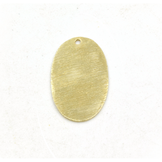 14mm x 25mm Gold Brushed Finish Blank Oval Shaped Plated Copper Components - Sold in Pre-Counted Bulk Packs of 10 Pieces - (476-GD)