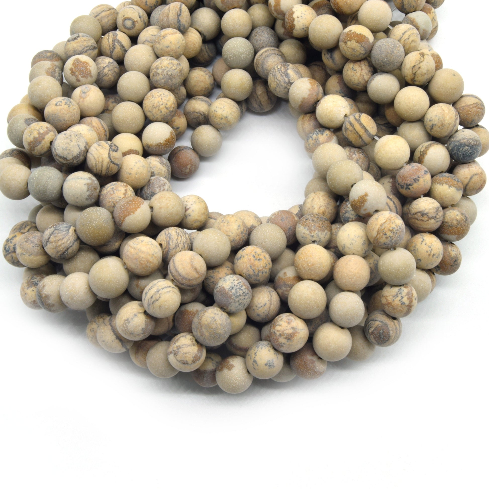 Picture Jasper Beads | Matte Picture Jasper Round Beads | 6mm 8mm 10mm Available