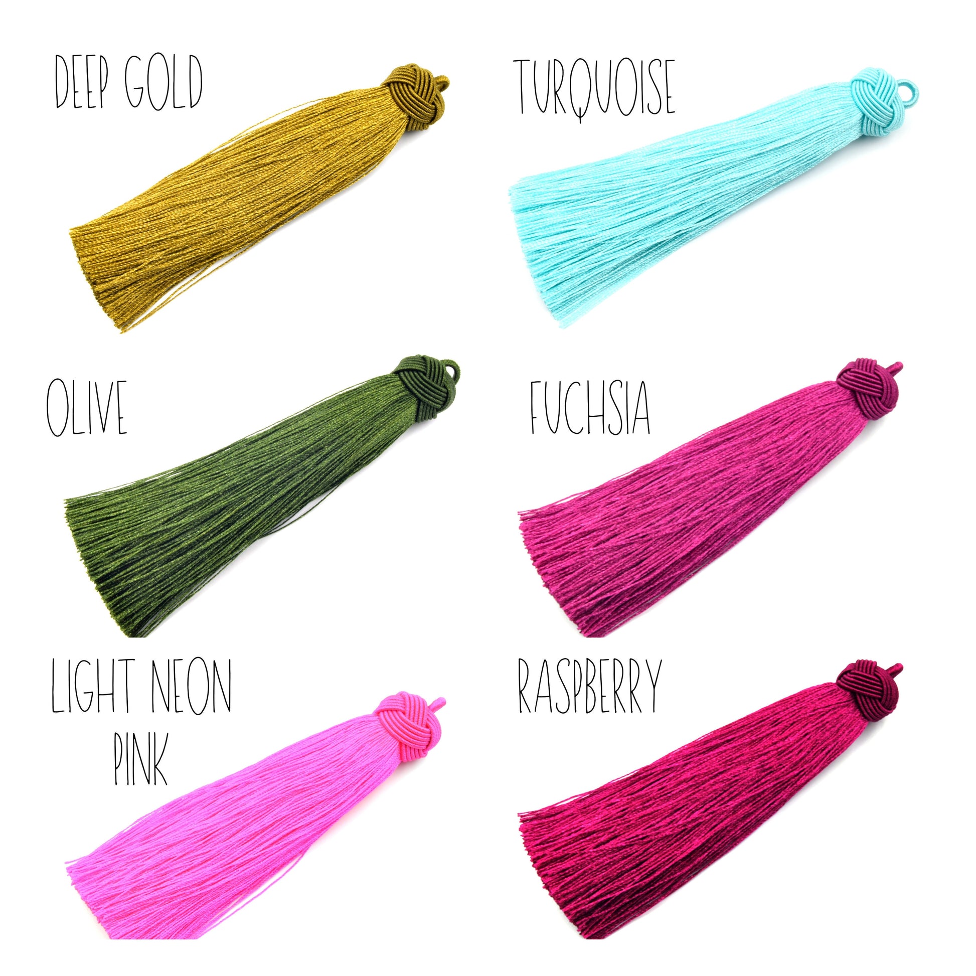 Silk Tassels | 4 inch Knot Capped Tassel | Mala Bohemian Festival Tassel