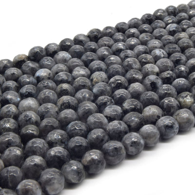 Larvikite Beads | Faceted Black Labradorite Round Beads | 4mm 6mm 8mm Available
