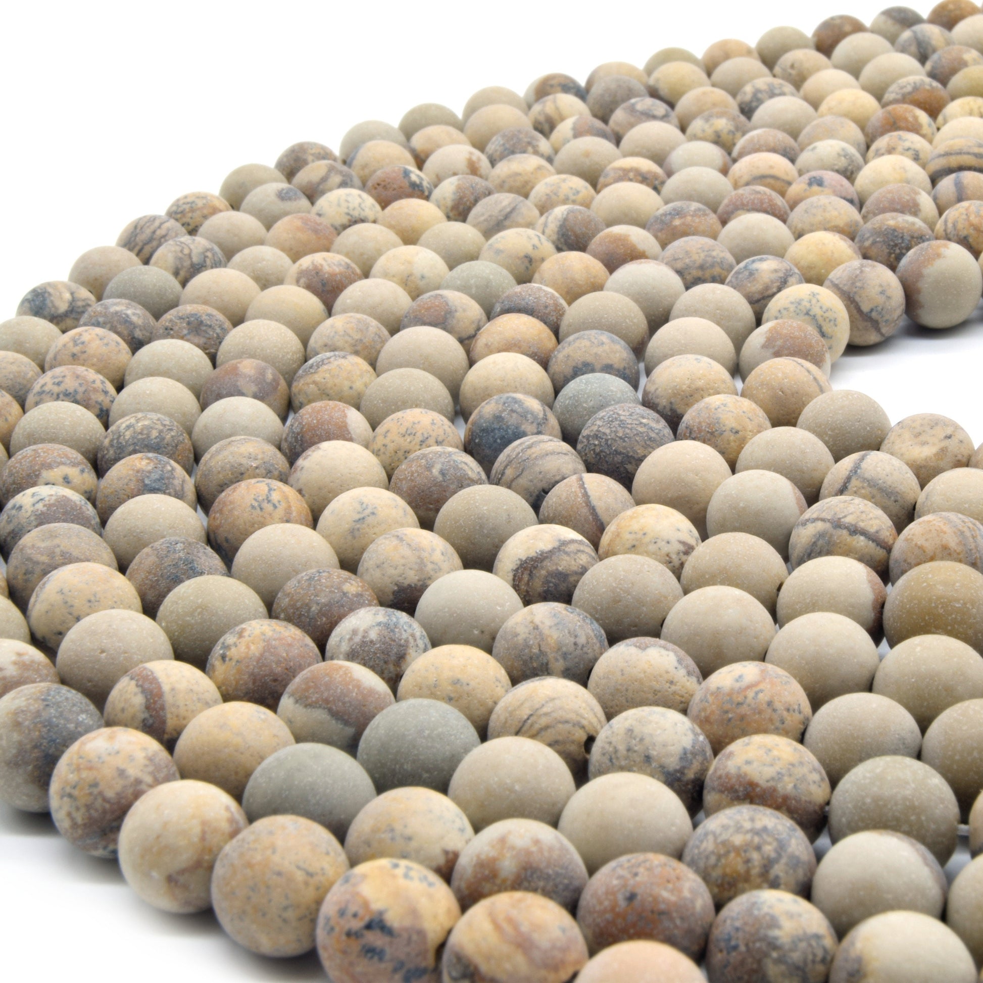 Picture Jasper Beads | Matte Picture Jasper Round Beads | 6mm 8mm 10mm Available