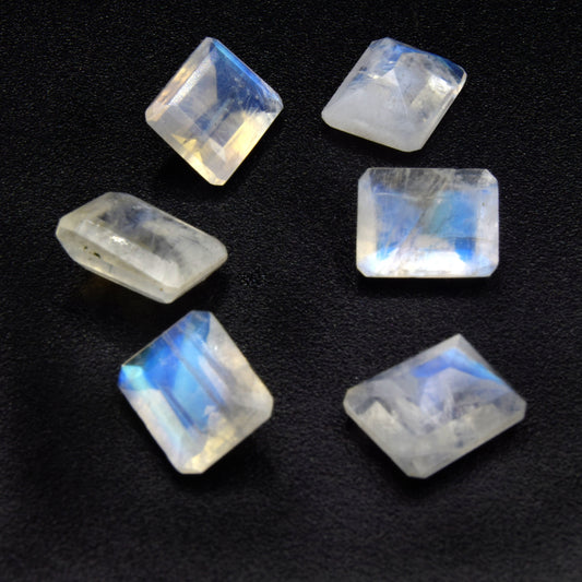 AAA Moonstone Cut Stone | Loose Faceted Cut Stone | Pack of 6pcs | Marquise, Princess Cut, Baguette, Trillion, Oval, Round, Pear Cut Stone