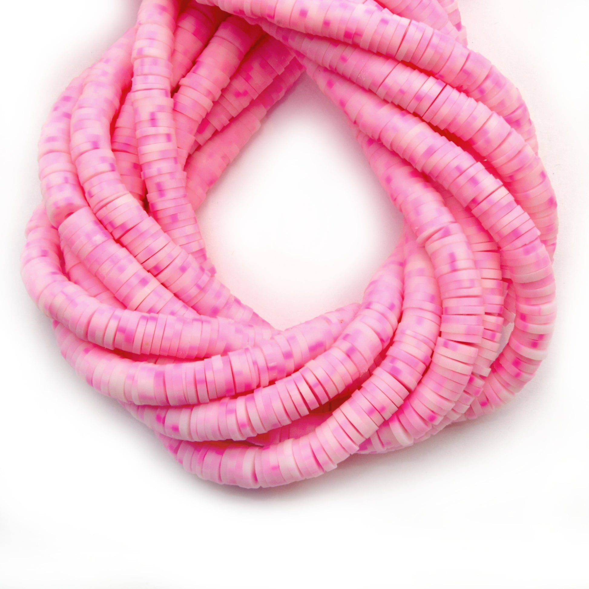 African Vinyl Beads | 6mm Mottled Confetti Vinyl Clay Heishi Disc Beads (Approx. 350 Beads)