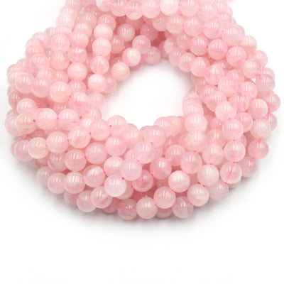 Madagascar Rose Quartz Beads | Smooth Round Beads | 6mm 8mm 10mm