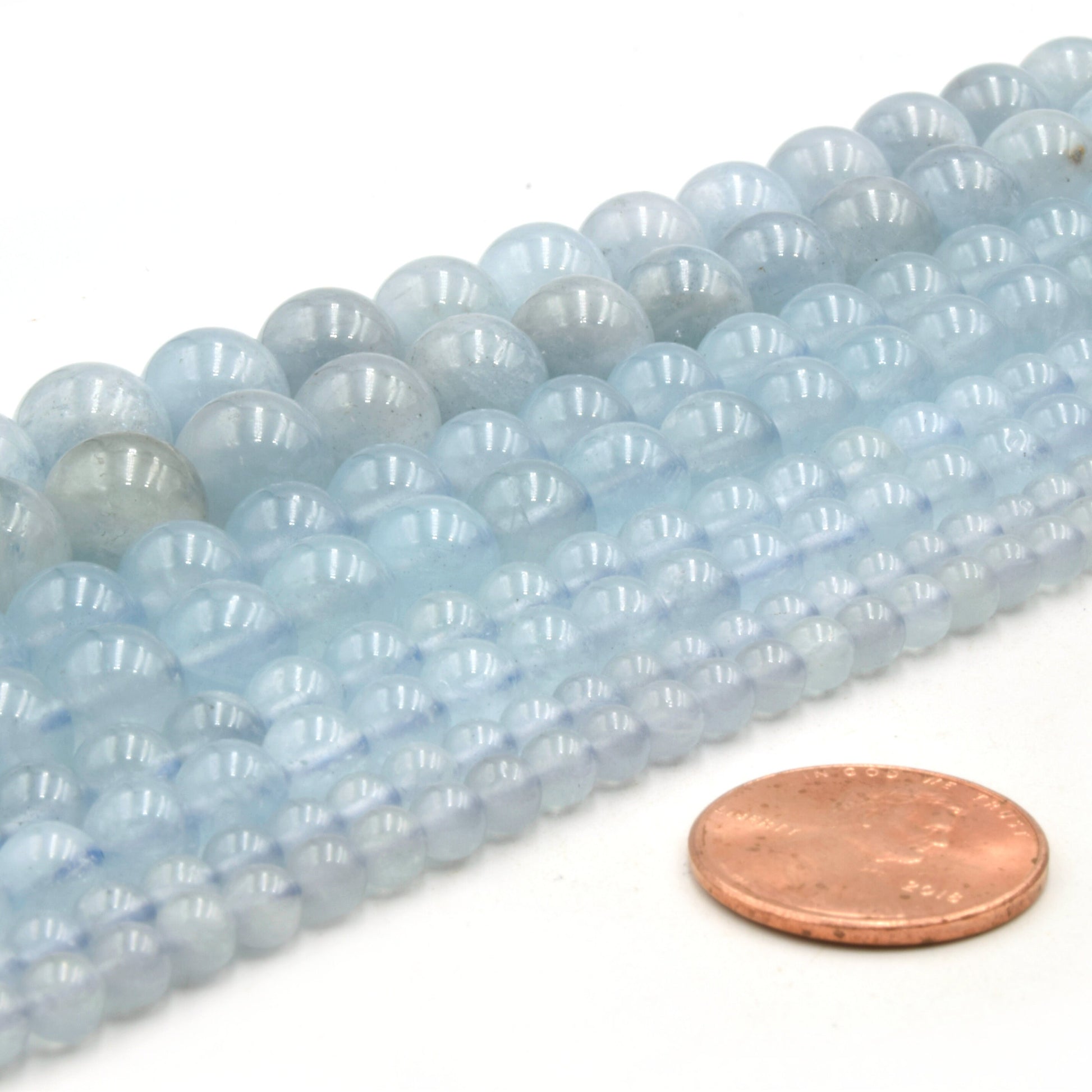 Aquamarine Beads | Round Smooth Gemstone Beads | 4mm 6mm 8mm 10mm