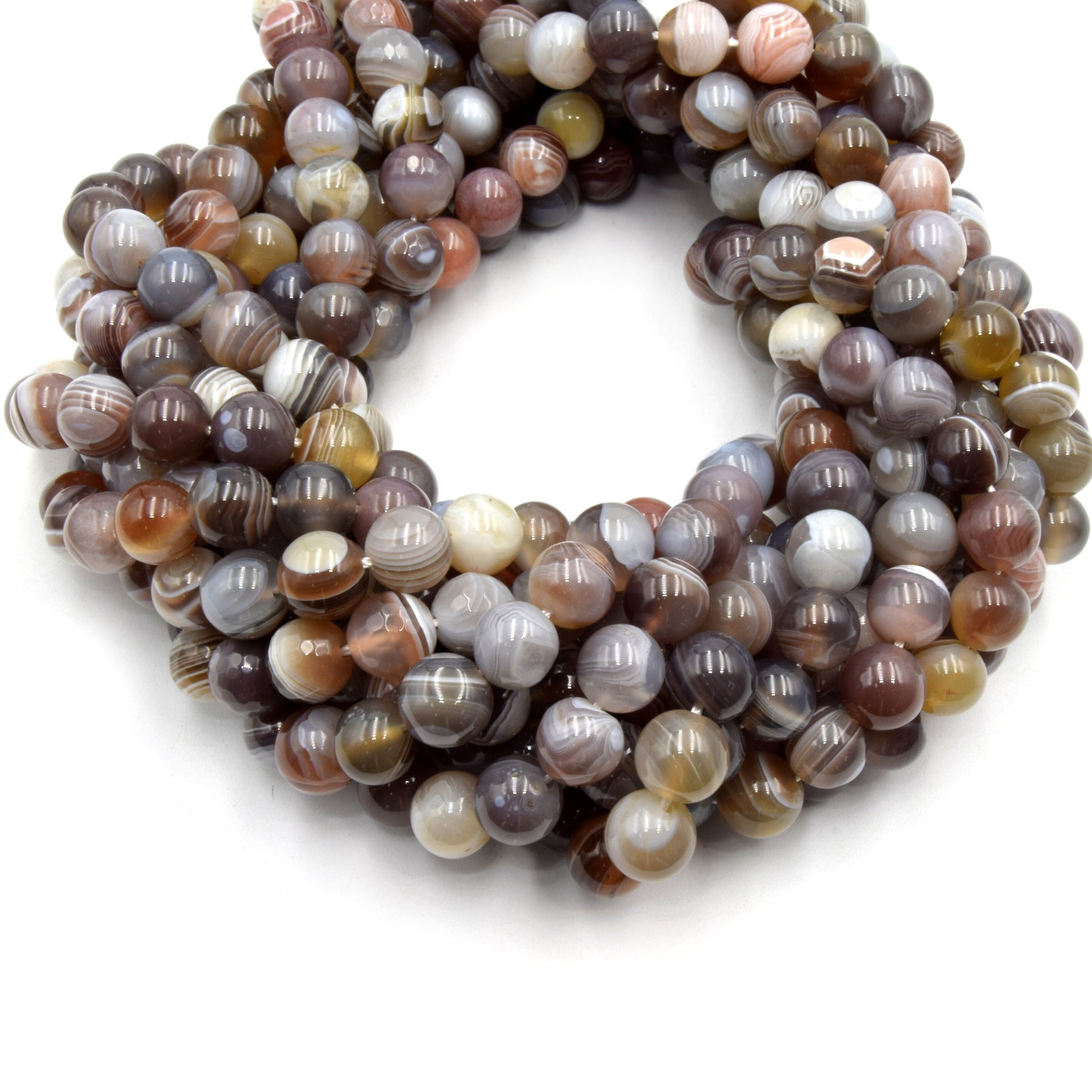 Botswana Agate Beads | Smooth Round Loose Gemstone Beads | Natural Agate Beads