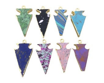 Arrowhead Pendant | Electroplated Faux Stone Arrow Pendant | Limited Quantities Available