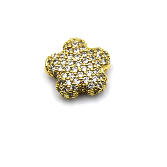 Flower Bead | Cubic Zirconia (CZ) Focal Bead for Jewelry Making