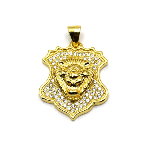 Family Crest Pendant | Cubic Zirconia (CZ) Shield Pendant for Jewelry Making