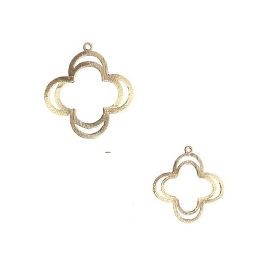 Double Quatrefoil Findings For Jewelry Making | Open Double Quatrefoil Shaped Copper Components