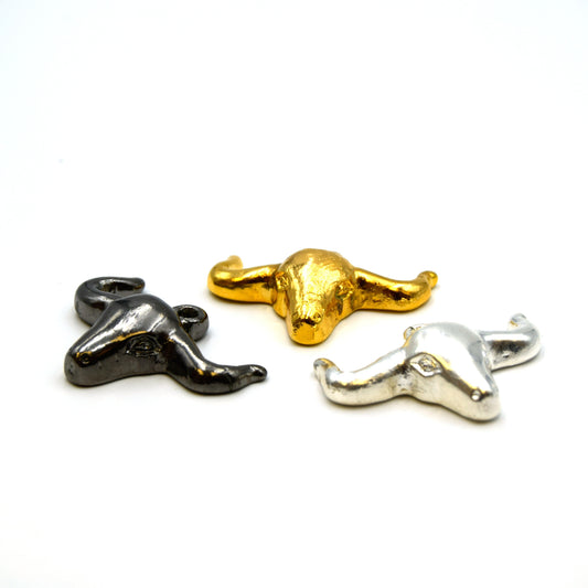 Steer Head Pendant Bull Skull Charm Gold Silver Gunmetal Acrylic Pendant for Jewelry Making Western Charm Cow Skull Pendant