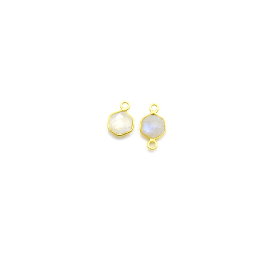 10mm Round Ruby Bezels - 14k Gold Vermeil and Sterling Silver Pendants and Connectors for Permanent Jewelry - Non Tarnish Charms