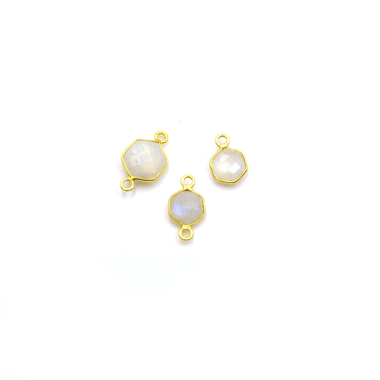 10mm Round Ruby Bezels - 14k Gold Vermeil and Sterling Silver Pendants and Connectors for Permanent Jewelry - Non Tarnish Charms