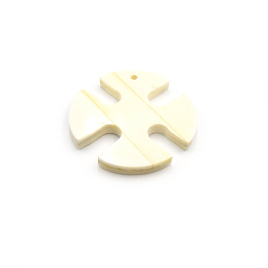 Ox Bone Cross Pendant: Medieval Style Jewelry Focal (58mm)