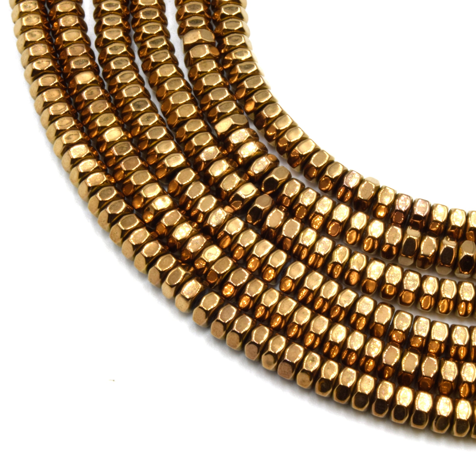 Hematite Hexagon Beads - 2mm x 4mm