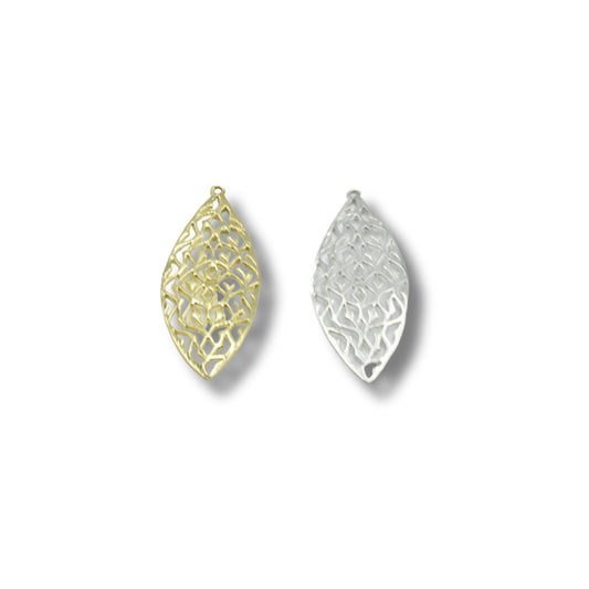 Plated Copper Leaf Component: Gold & Silver Jewelry Charms (Pack of 10)