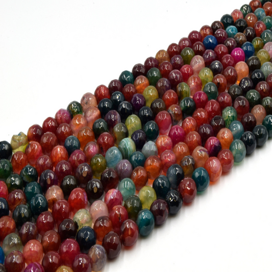 Agate Beads | Dyed Mixed Faceted Round Gemstone Beads | 6mm 8mm 10mm Available