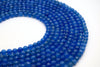 Dyed Agate Beads | Dyed Blue Agate Faceted Round Gemstone Beads- 6mm