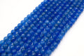 Dyed Agate Beads | Dyed Blue Agate Faceted Round Gemstone Beads- 6mm