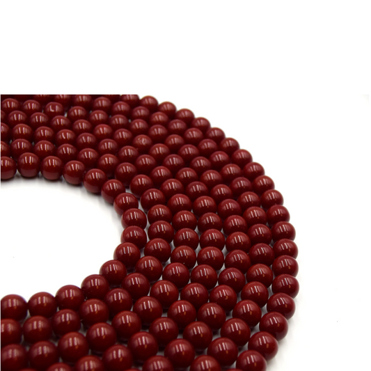 Red Round Glass Beads