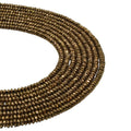Metallic Bronze Hematite Rondelle Beads - Faceted 2mm x 4mm Spacer Beads