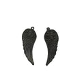 8mm x 22mm - Gold Plated Copper Detailed Wing Shaped Pendant Components (One Ring) - Sold in Packs of 10 (601-GD)