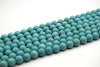 10mm Blue Turquoise Dyed Howlite Matte Finish Round/Ball Shaped Beads with 2mm Holes - 7.75" Strand (Aprx. 20 Beads) - LARGE HOLE BEADS