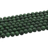 8mm Synthetic Malachite (Manmade) Smooth Finish Round/Ball Shape Beads with 2.5mm Holes - 7.75" Strand (Approx. 25 Beads) - LARGE HOLE BEADS