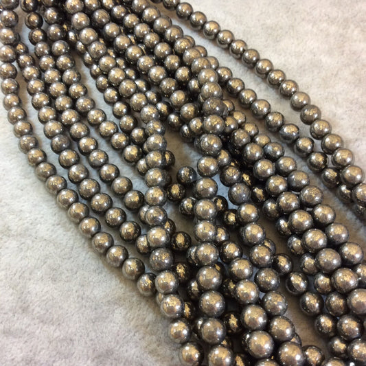 Pyrite Round Bead Strand, 6mm, approx. 65 beads per strand