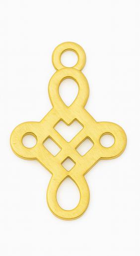 Mini Celtic Knot Connectors | 15x19mm Plated Copper Charms in Gold, Silver, Gunmetal | Pack of 10 Small Cross Pendants for Jewelry