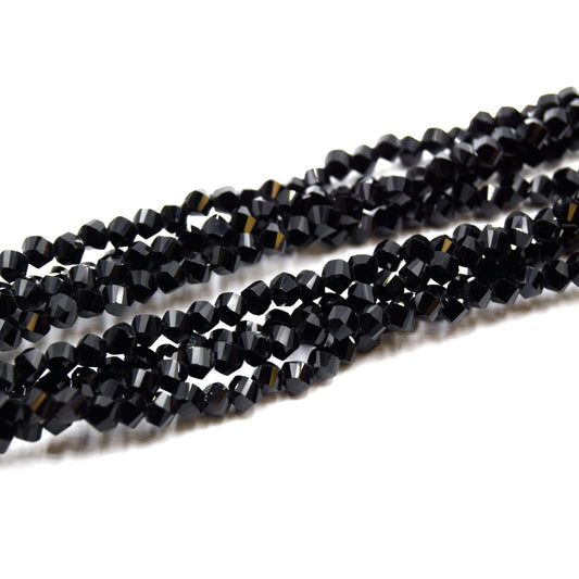 Faceted Chinese Crystal Beads: 4mm Twisted Round Shaped Glass Beads