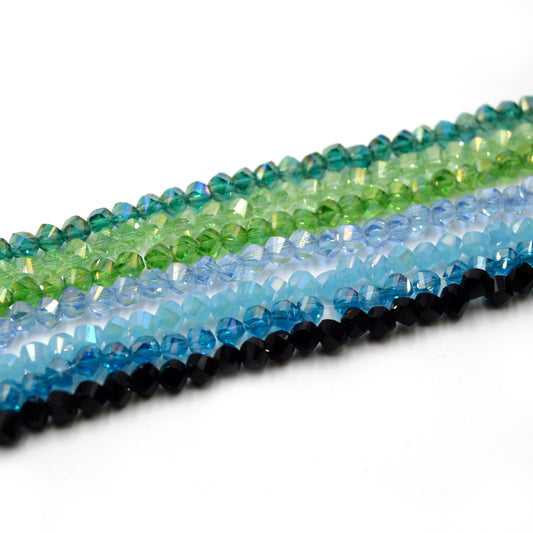 Faceted Chinese Crystal Beads: 4mm Twisted Round Shaped Glass Beads