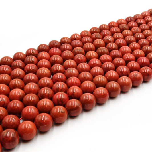 Brick Red Poppy Jasper Gemstone Beads - 6mm, 8mm, 10mm